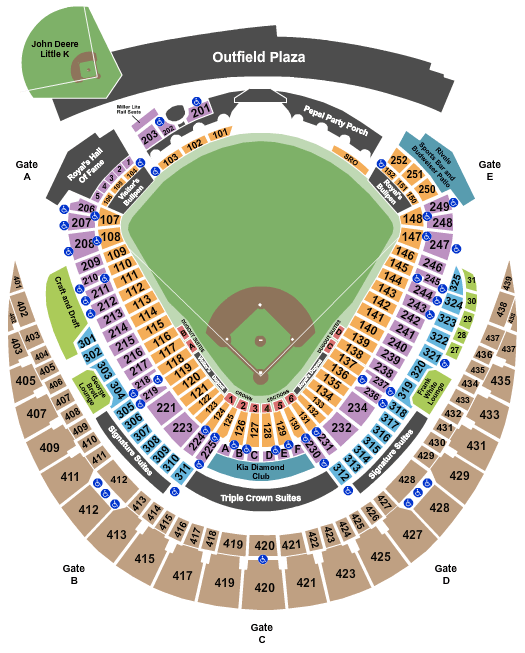 Kauffman Stadium Royals Seating Chart